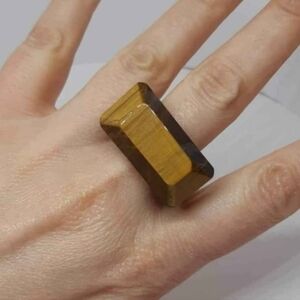 Carved Tiger Eye Stone Ring